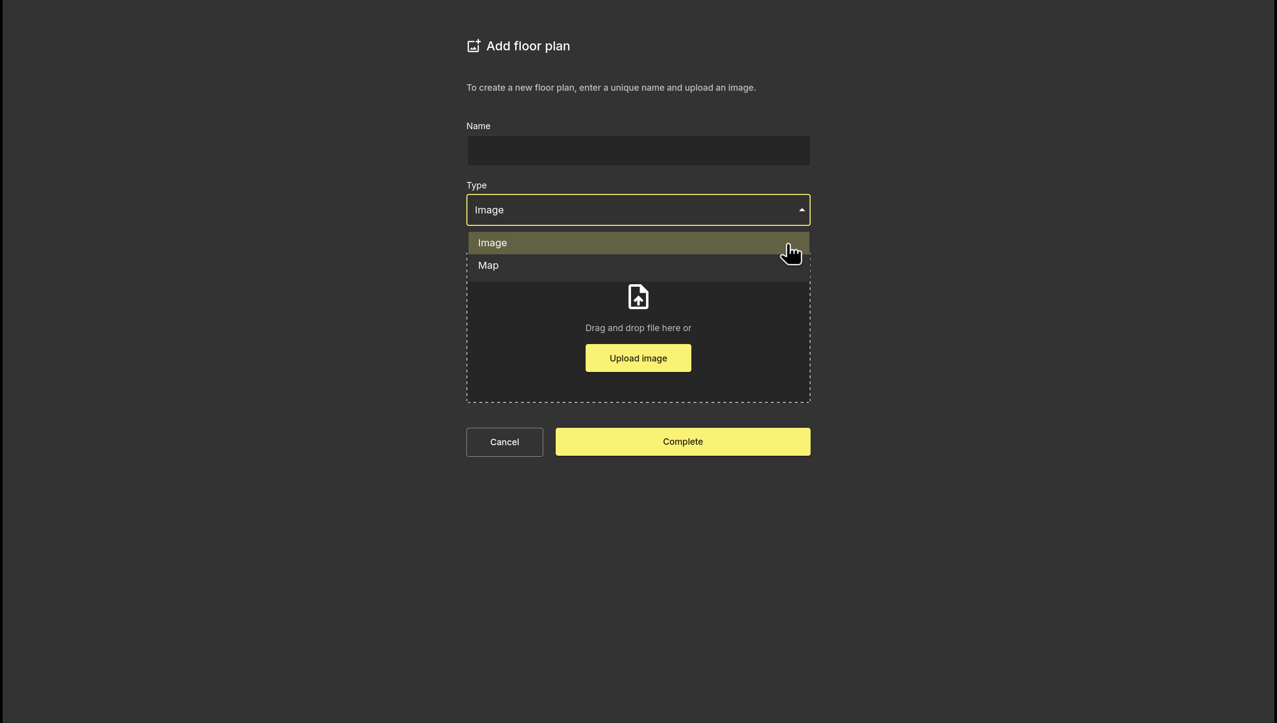Add Floor Plan Dialog