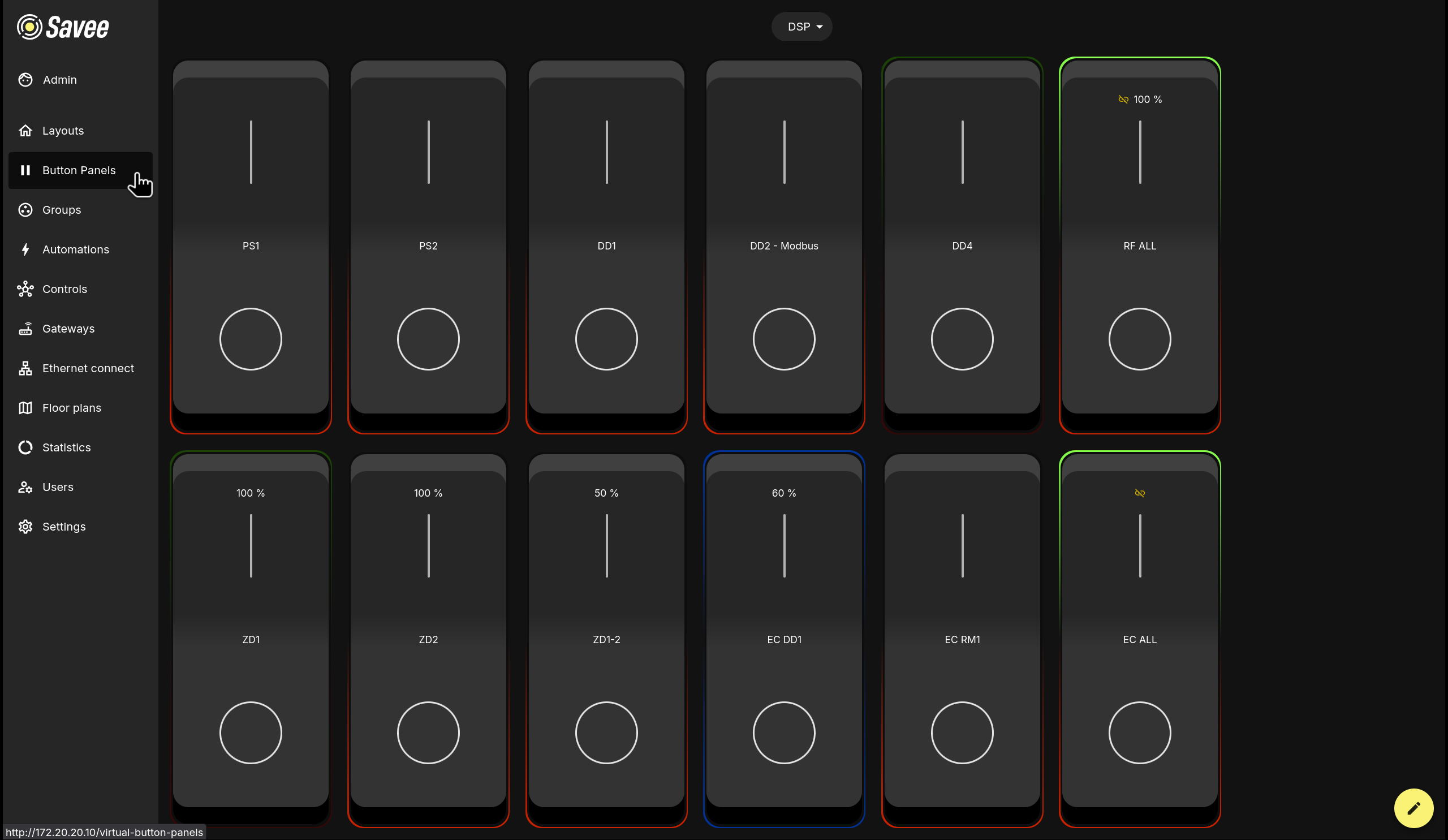 Button Panels - Populated